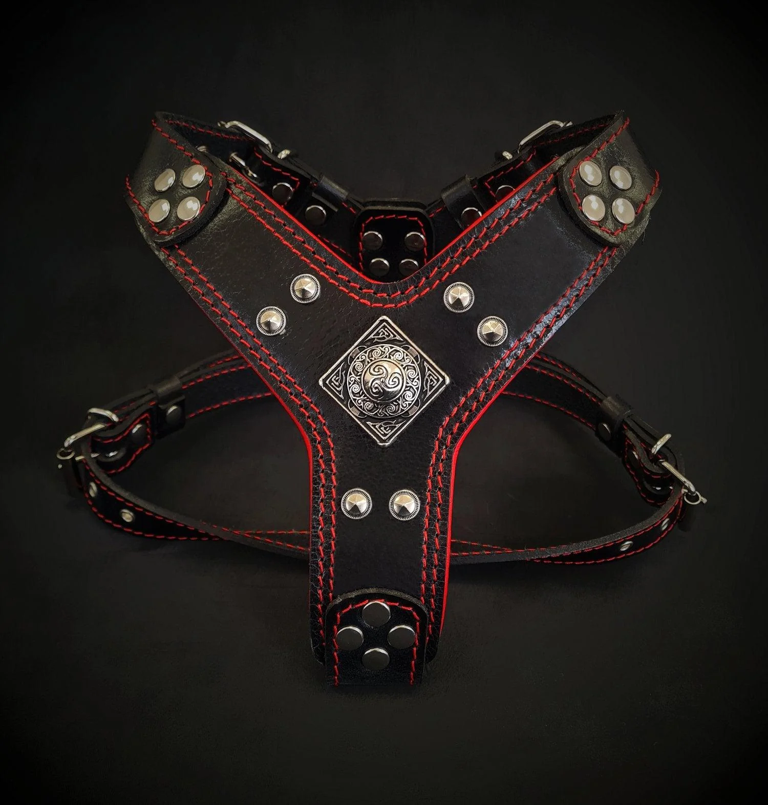 The ''Eros'' harness Black & Red Small to Medium Size